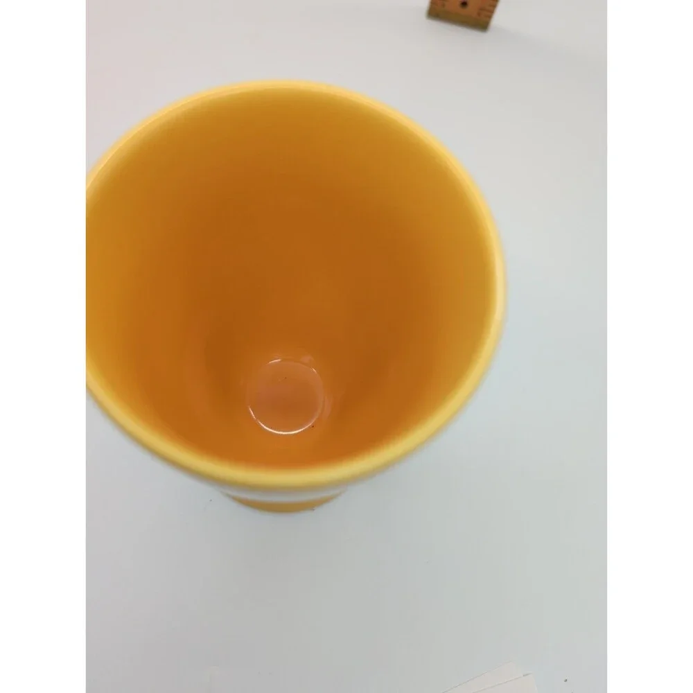 VTG Crate & Barrel Francfranc Yellow Pottery Tumblers Footed Cup Replacement